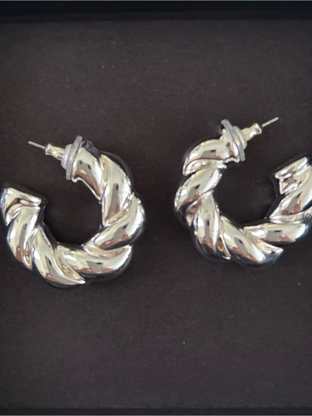 Joan Rivers Silver Twisted Hoop Earrings